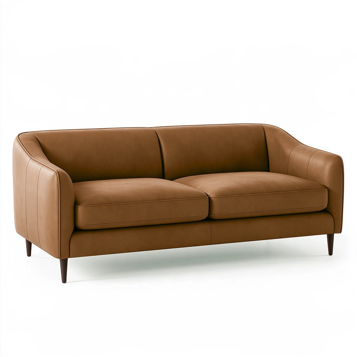 Divano 2 posti 170 x 90 x 85 cm in similpelle marrone - moderno per soggiorno