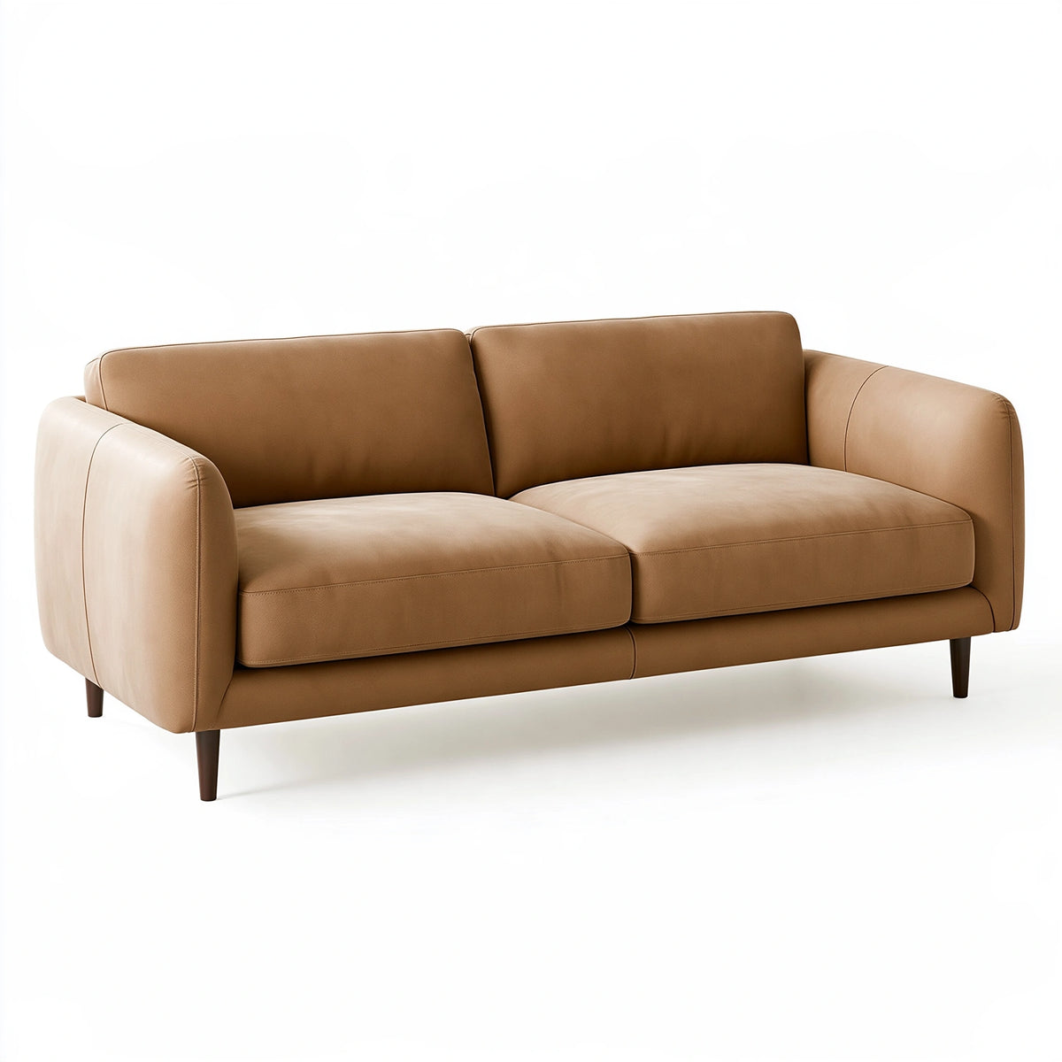 Divano 2 posti 180 x 90 x 85 cm effetto pelle marrone stile moderno