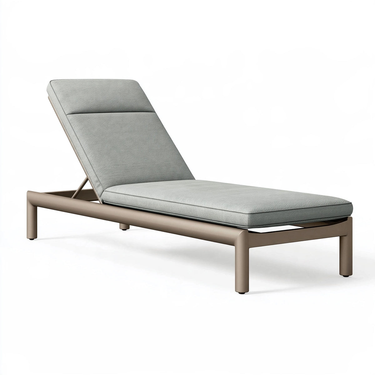 Lettino prendisole 195 x 65 x 85 cm in metallo e tessuto grigio - schienale regolabile da esterno