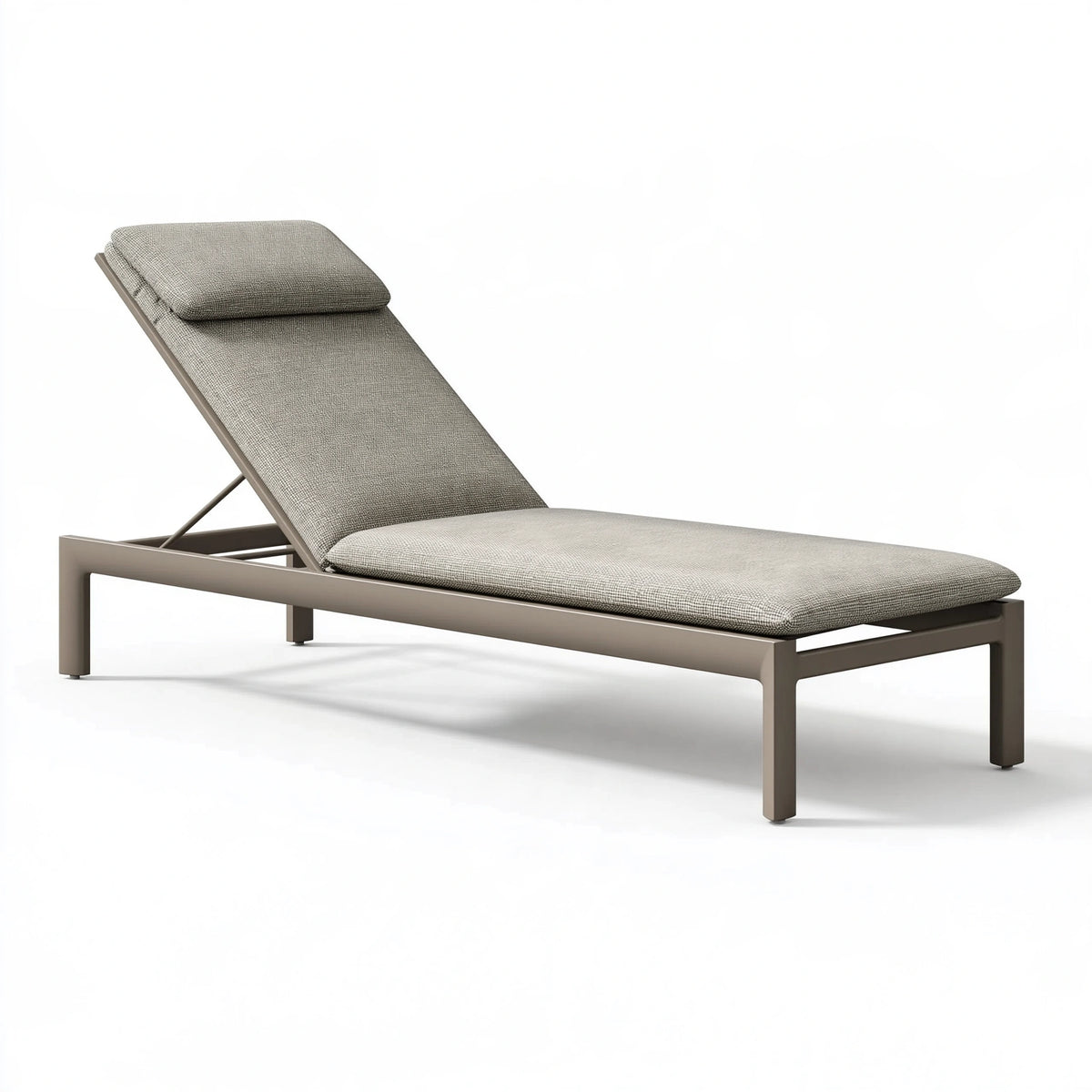 Lettino prendisole 200 x 70 x 35 cm in metallo e tessuto grigio tortora - schienale regolabile da esterno