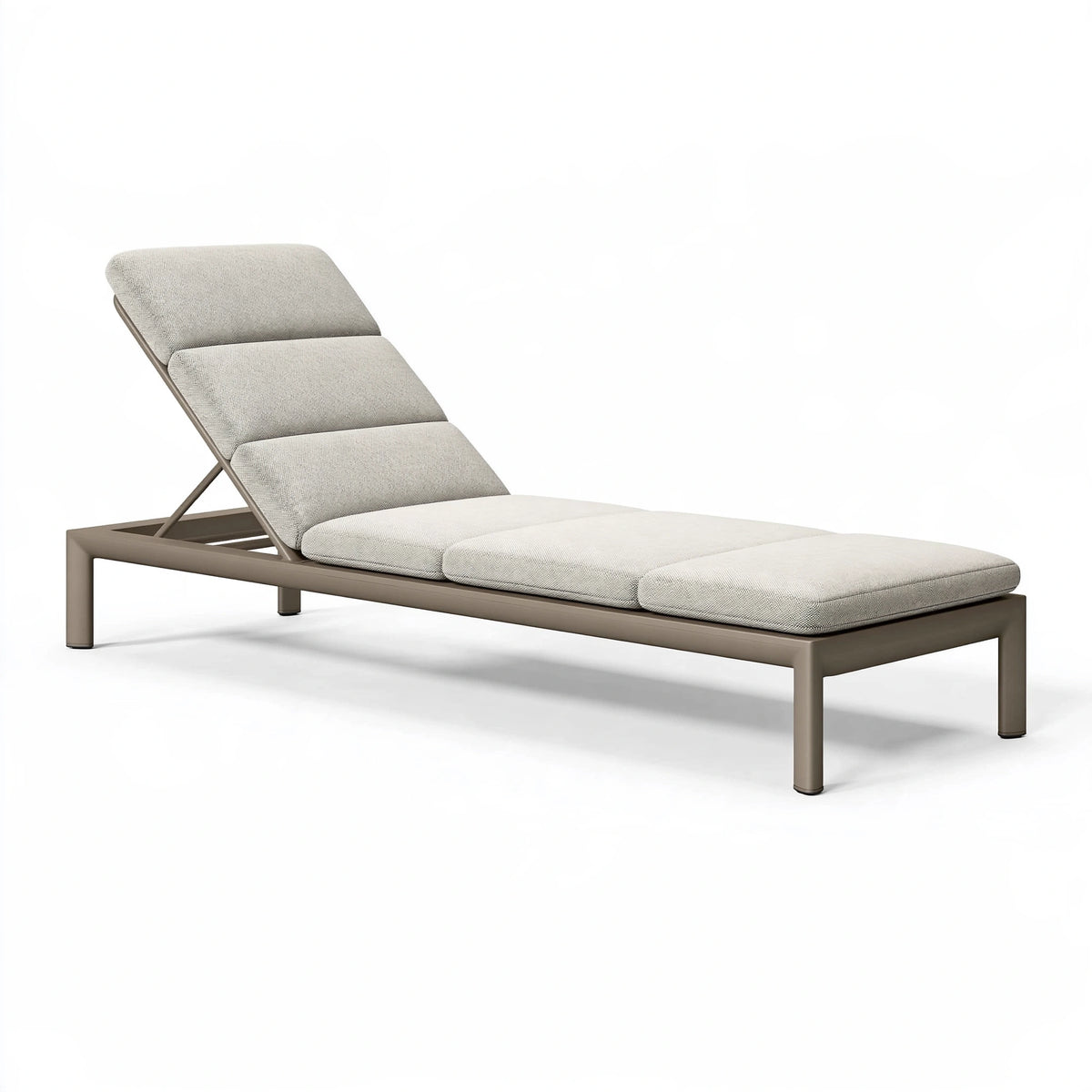 Lettino prendisole 200 x 70 cm in metallo e tessuto beige con schienale reclinabile