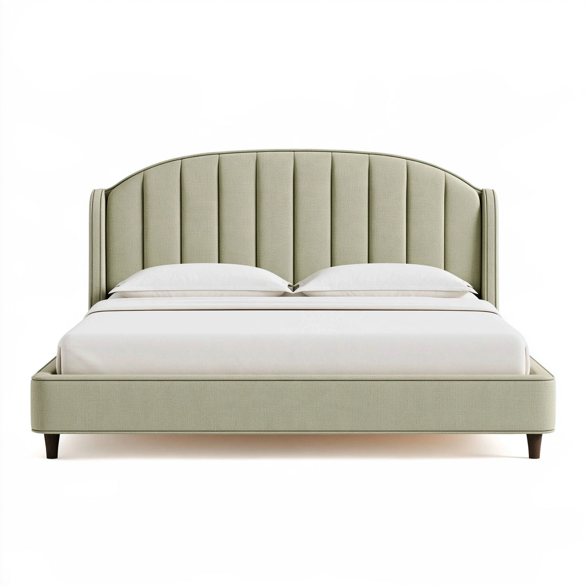 Letto matrimoniale 180 x 200 cm in tessuto verde salvia imbottito - stile moderno