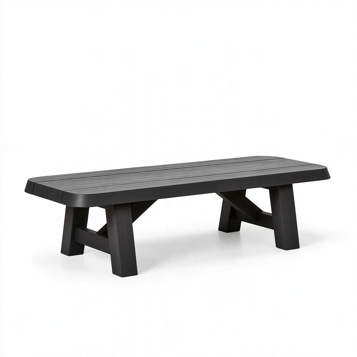 Panca 180 cm in legno nero - stile moderno per sala da pranzo